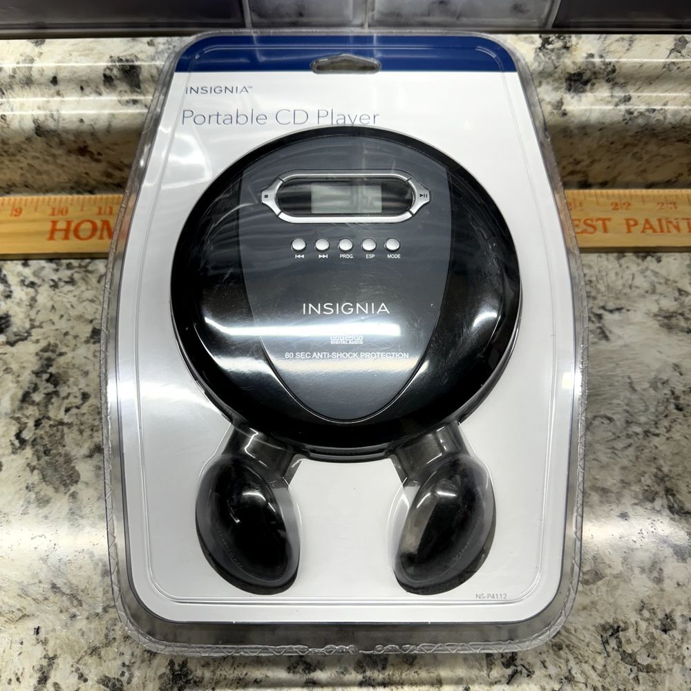 Insignia Portable CD Player NS-P4112 60 Sec Anti-Shock Black Gray New Sealed NOS